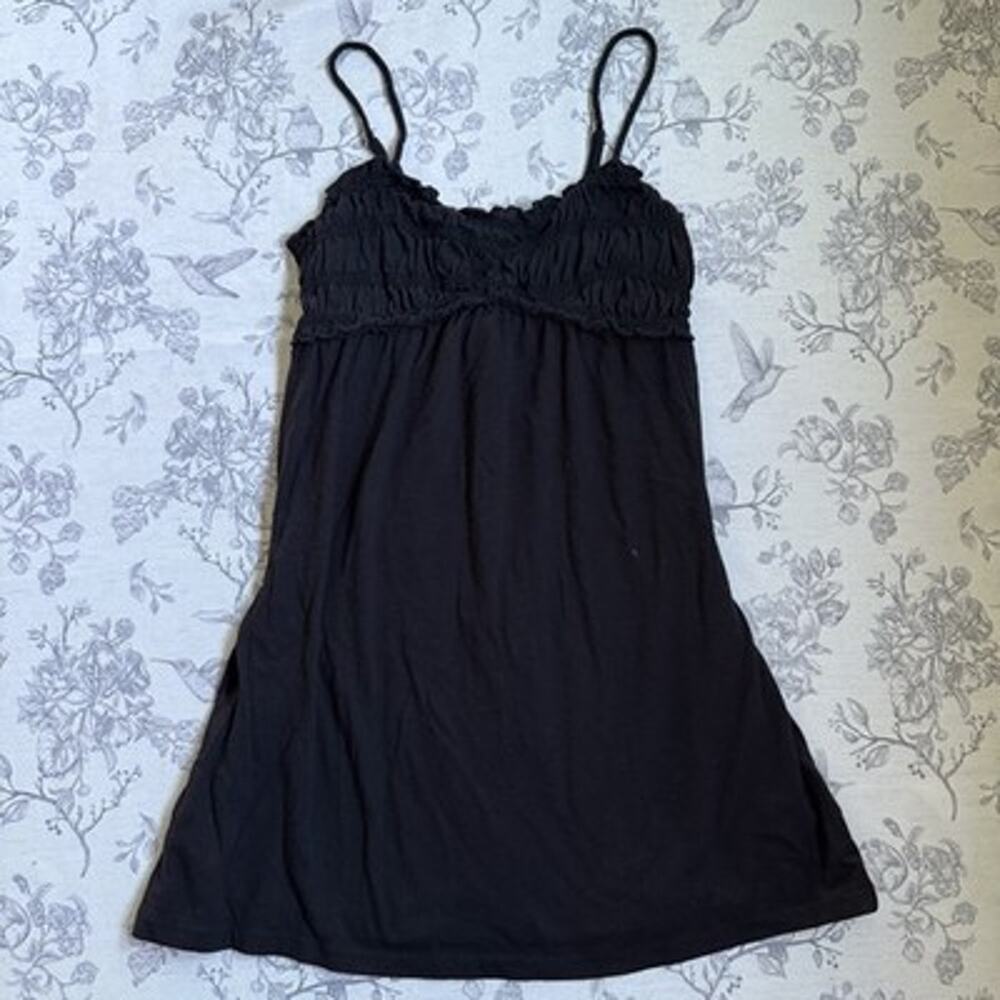 Vtg Y2K black Babydoll Cami Top Small Boho Tank Top Small Fairy Goth Arizona